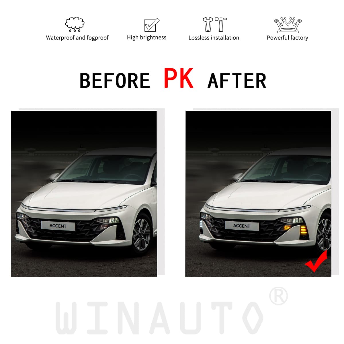 hyundai accent 2024 daytime running lights for vehicle upgrade
