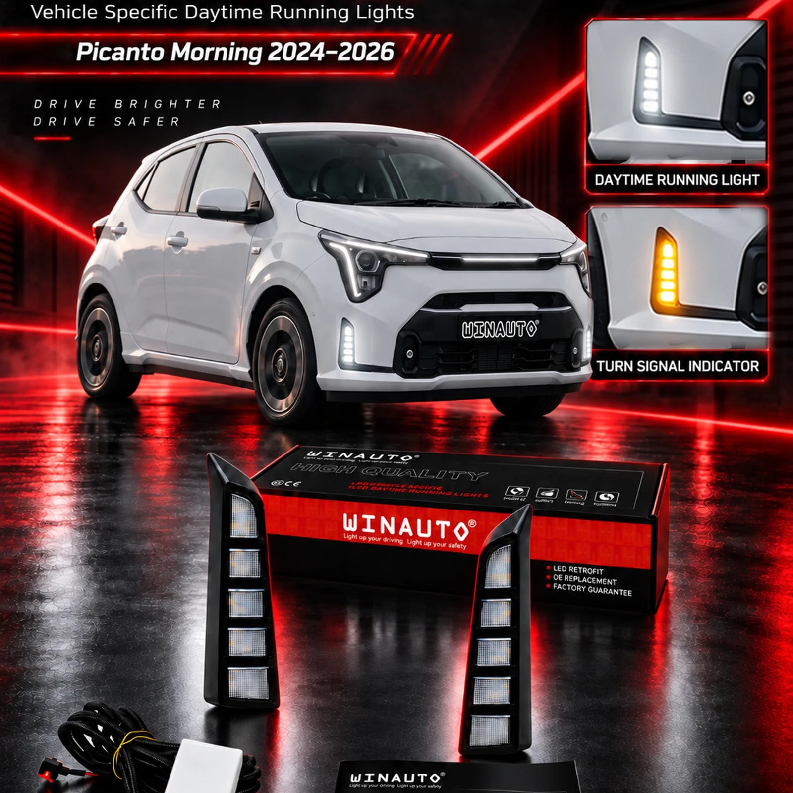 Kia Picanto Morning 2024-2026 Daytime Running Li​​ght With Turn Signal
